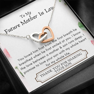 Lurve™ Future Mother In Law - Mother Son, Whole Heart Interlocking Hearts Necklace