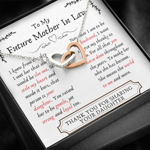 Lurve™ Future Mother In Law - Stole My Heart, Your Daughter Interlocking Hearts Necklace