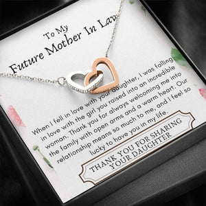 Lurve™ Future Mother In Law - Incredible Woman, Lucky To Have You Interlocking Hearts Necklace