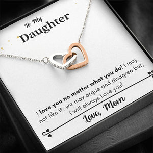 Lurve™ Daughter - Love You No Matter What You Do Interlocking Hearts Necklace