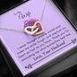 Lurve™ Wife - Smile, Laugh, Capture, Butterflies Interlocking Hearts Necklace Mahogany