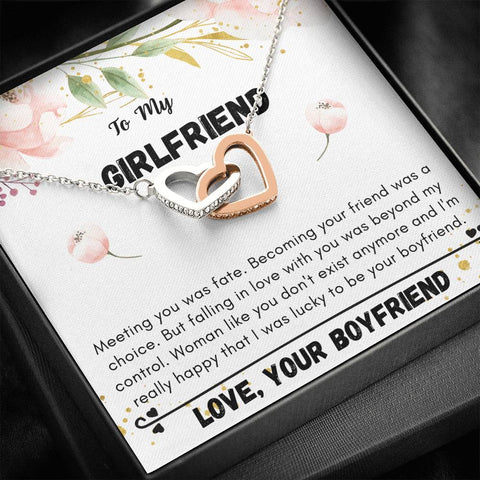 Lurve™ Girlfriend - Lucky To Be Your Boyfriend Interlocking Hearts Necklace