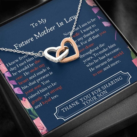 Lurve™ Future Mother In Law - Thank You Interlocking Hearts Necklace