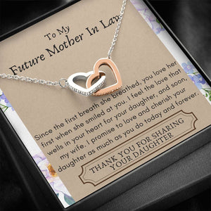 Lurve™ Future Mother In Law - First Breath, Cherish Her Interlocking Hearts Necklace