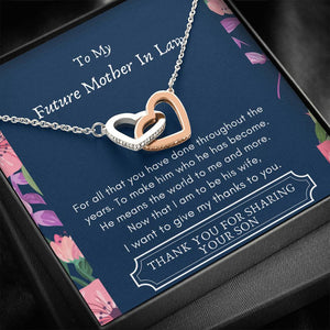 Lurve™ Future Mother In Law - He Means The World Interlocking Hearts Necklace