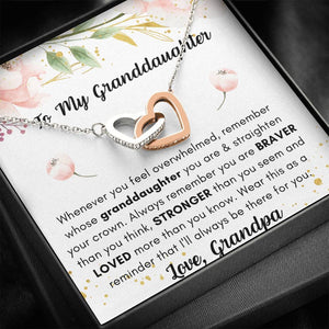 Lurve™ Granddaughter - Straighten Your Crown Interlocking Hearts Necklace