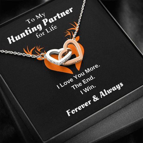 Lurve™ Hunting Partner - Love You More Interlocking Hearts Necklace
