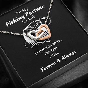Lurve™ Fishing Partner - Love You More Interlocking Hearts Necklace