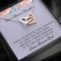 Lurve™ Thanks My Bonus Daughter, Love Bonus Dad Interlocking Hearts Necklace