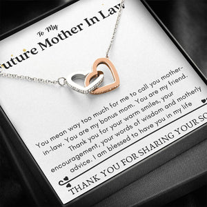 Lurve™ Future Mother In Law - My Bonus Mom Interlocking Hearts Necklace