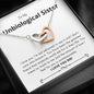 Unbiological Sister - Greatest Friend, Unmeasureable Interlocking Hearts Necklace Mahogany