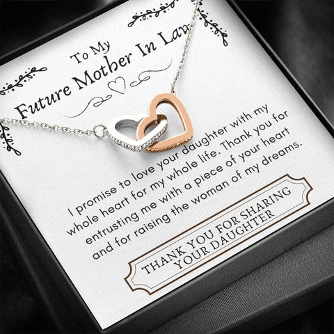 Lurve™ Future Mother In Law - Your Daughter, Whole Heart Interlocking Hearts Necklace