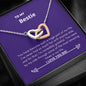 Bestie - Huge Part, Life, Fun Interlocking Hearts Necklace Mahogany