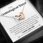 Unbiological Sister - Miss You, Love You Interlocking Hearts Necklace Mahogany