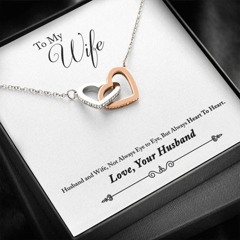Lurve™ To Wife - Heart to Heart Interlocking Hearts Necklace