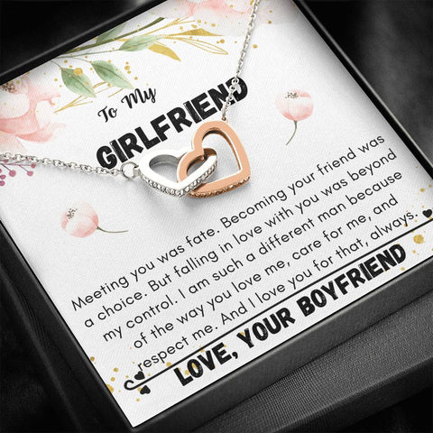 Lurve™ Girlfriend - The Way You Care For Me Interlocking Hearts Necklace