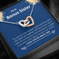 Bonus Sister - Rock, Piece, Holds Together Interlocking Hearts Necklace Mahogany