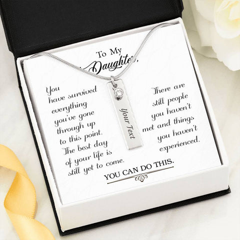 Lurve™ To My Daughter - You Have Survived Birthstone Name Necklace