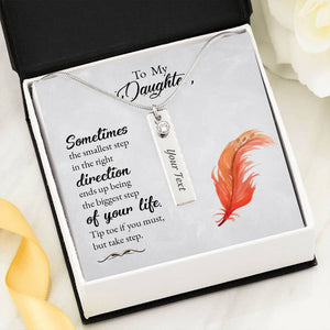 Lurve™ To My Daughter - Sometimes The Smallest Step Birthstone Name Necklace