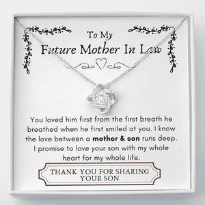 Lurve™ Future Mother In Law - Mother Son, Whole Heart Love Knot Necklace