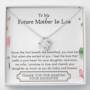 Lurve™ Future Mother In Law - First Breath, Cherish Your Daughter Love Knot Necklace