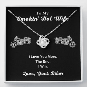 Lurve™ Smokin' Hot Wife - Love You More, Biker Love Knot Necklace