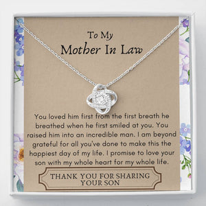 Lurve™ Mother In Law - Incredible Man, Beyond Grateful Love Knot Necklace