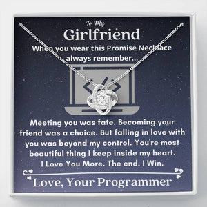 Lurve™ Programmer Girlfriend - Meeting You Was Fate Love Knot Necklace