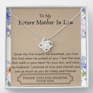 Lurve™ Future Mother In Law - First Breath, Cherish Love Knot Necklace
