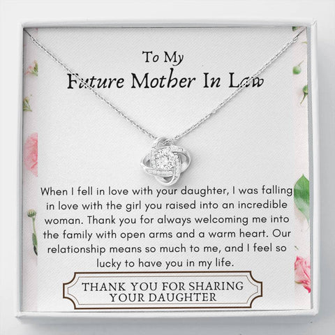 Lurve™ Future Mother In Law - Incredible Woman, Lucky To Have You Love Knot Necklace