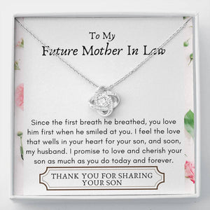 Lurve™ Future Mother In Law - First Breath, Cherish Him Love Knot Necklace