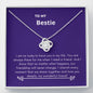 Bestie - Lucky,Cherish, Wnderful Friend Love Knot Necklace