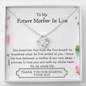 Lurve™ Future Mother In Law - Mother Son, Whole Heart Love Knot Necklace