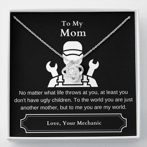 Lurve™ Mom - No Ugly Children, Mechanic Love Knot Necklace