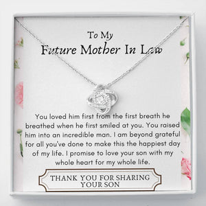 Lurve™ Future Mother In Law - Incredible Man, Beyond Grateful Love Knot Necklace