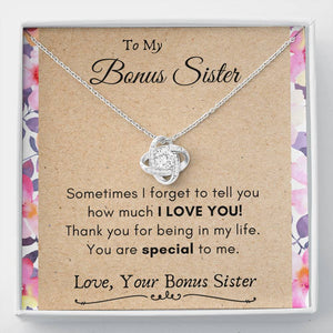 Lurve™ Bonus Sister - You Are Special To Me Love Knot Necklace