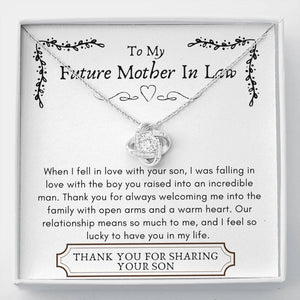 Lurve™ Future Mother In Law - Incredible Man, Lucky To Have You Love Knot Necklace
