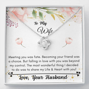 Lurve™ Wife - Life & Heart With You Love Knot Necklace