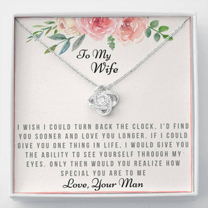 Lurve™ Wife, Love You Longer Love Knot Necklace