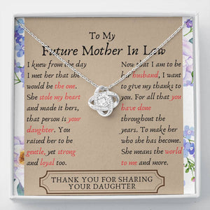 Lurve™ Future Mother In Law - Stole My Heart, Your Daughter Love Knot Necklace