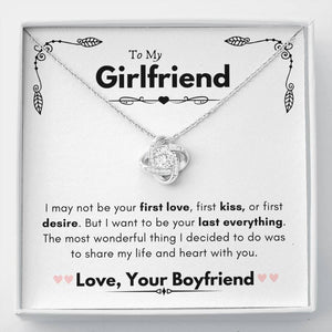 Lurve™ Girlfriend - First Love, Kiss, Desire, Wonderful Thing Love Knot Necklace
