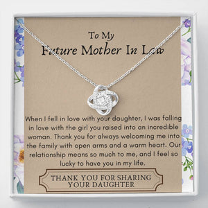 Lurve™ Future Mother In Law - Incredible Woman, Lucky To Have You Love Knot Necklace