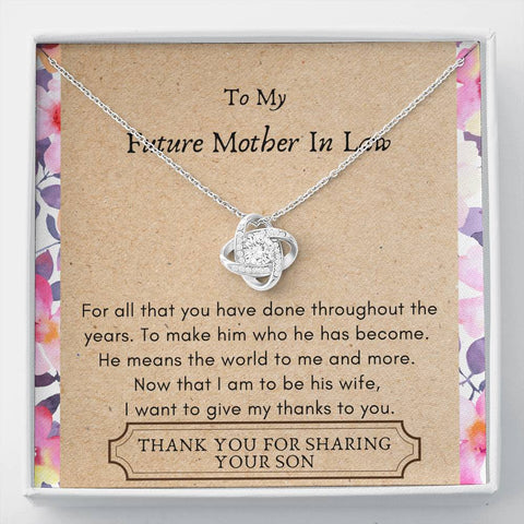 Lurve™ Future Mother In Law - He Means The World Love Knot Necklace