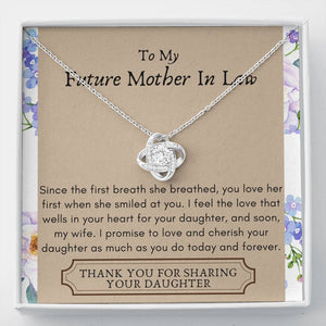 Lurve™ Future Mother In Law - First Breath, Cherish Her Love Knot Necklace