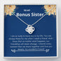 Bonus Sister - Lucky,Cherish, Wnderful Friend Love Knot Necklace
