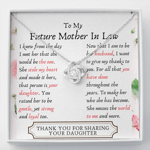 Lurve™ Future Mother In Law - Stole My Heart, Your Daughter Love Knot Necklace