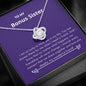 Bonus Sister - Lucky,Cherish, Wnderful Friend Love Knot Necklace