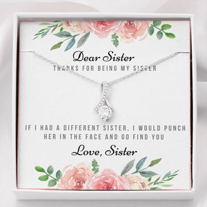 Lurve™ Thanks For Being My Sister, Love Sister Alluring Beauty Necklace