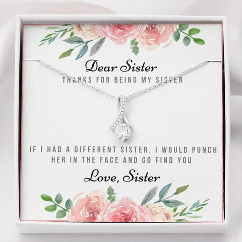 Lurve™ Thanks For Being My Sister, Love Sister Alluring Beauty Necklace