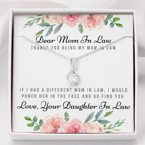 Lurve™ Thanks For Being My Mom In Law, Love Daughter In Law Alluring Beauty Necklace